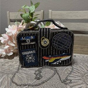 Viral Beaded Travel Passport Clutch w/Chain